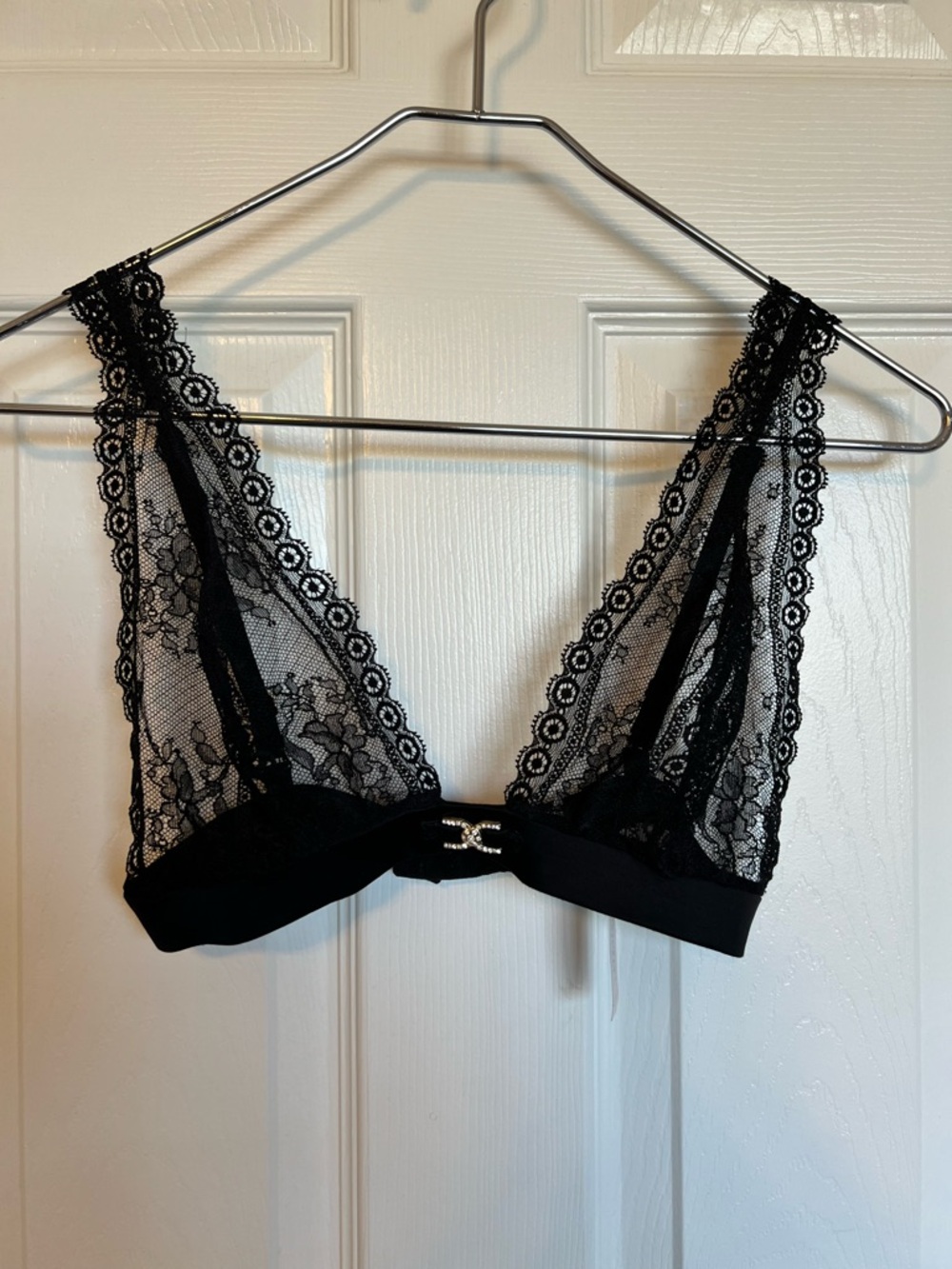 Victoria’s Secret 36B Black Lace Bralette w/ Rhinestones